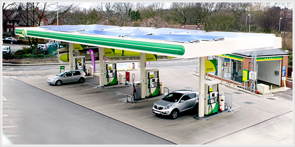solar panels for petrol stations uk